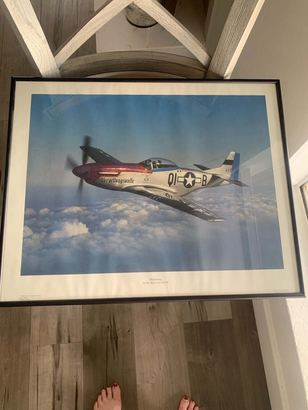 Vintage North American P-51D Mustang Vergeltungswaffe Framed Aircraft Aviation P